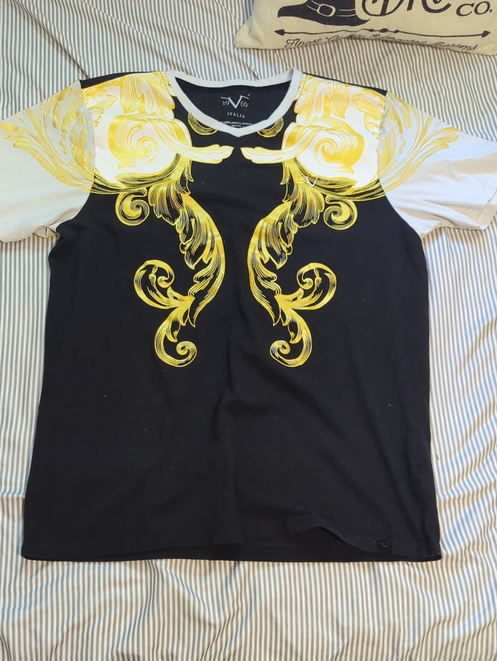 Versace 19V69 Italia Black Baroque Shirt Size M